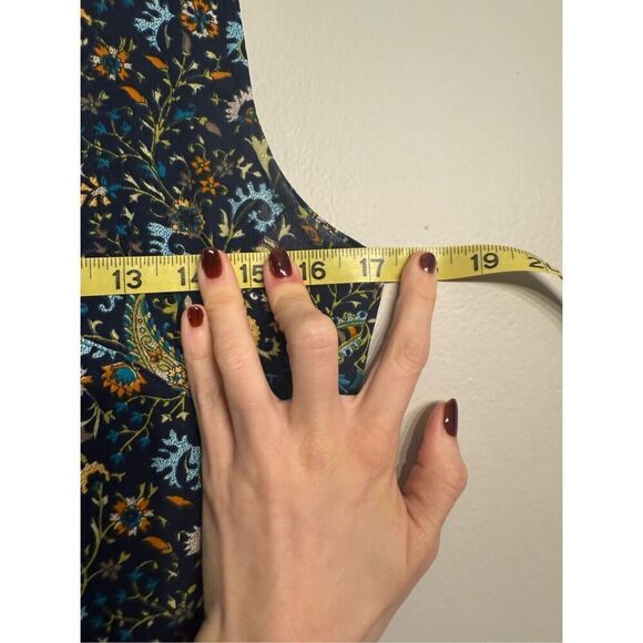 Womens Blue Paisley Floral Print Boho V Neck Sleeveless Maxi Dress Size Small - Picture 5 of 6